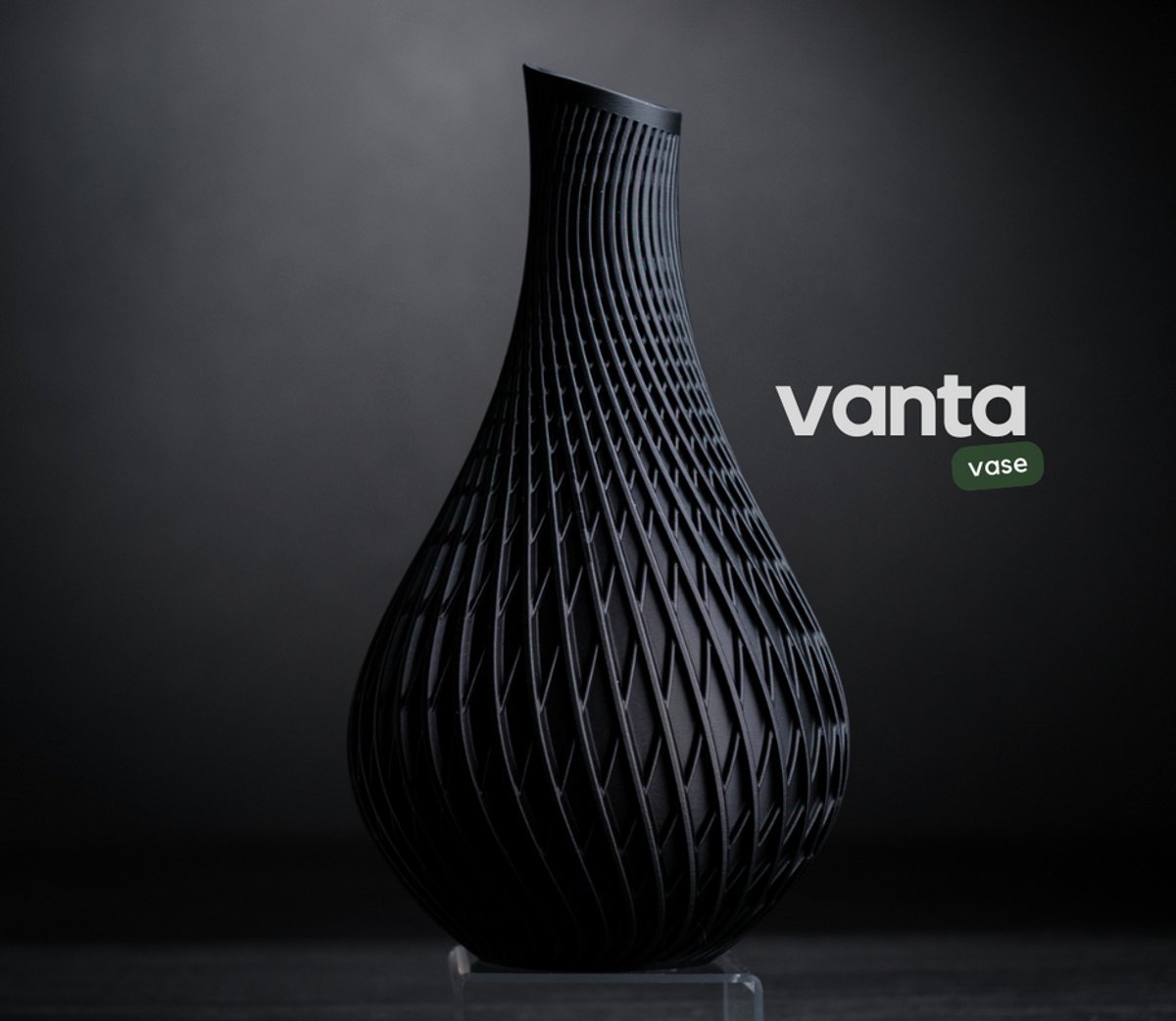 Morphitoys Vanta – Vaas – Design Vaas – PETG – Zwart