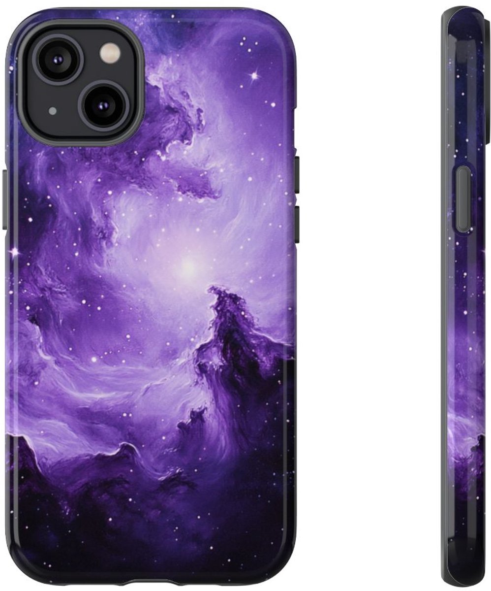 Paarse Nevelgalaxy – Telefoonhoesje Geschikt voor iPhone 14 Plus
