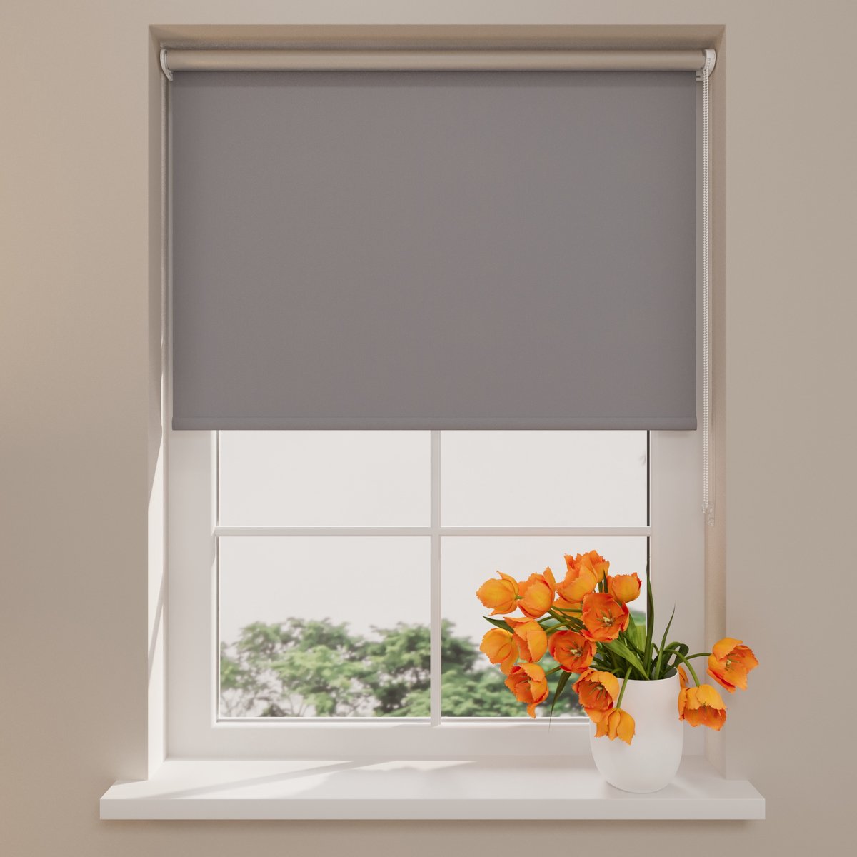 DTCH® Rolgordijn Verduisterend - Pure mini Thermo - Grijs - 90 x 150 cm - Isolerende zonwering – Rolgordijn zonder boren