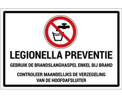 Legionella preventie sticker - 30 x 20 cm