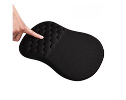 Techidna® - Ergonomische Zwarte Muismat met Polssteun - Antislip - Memory Foam - Voorkomt RSI, Muisarm & Polsklachten - 19x27cm