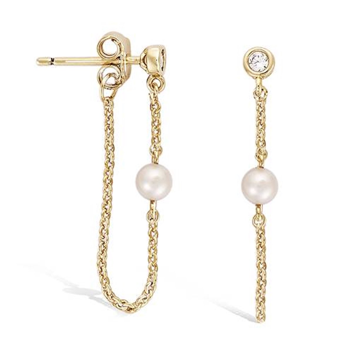 CHIVAL 18K Goud Vergulde Oorbellen – Luminous Pearl – Tijdloos, Hangers, Stekers, Elegant, Hypoallergeen, Parels, Zirkonia, Romantisch, Verfijnd, Cadeau voor Haar, Bruid, Liefde, Sieraad, Geschenkverpakking