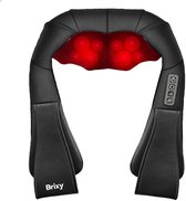 Brixy Shiatsu Massagekussen - Elektrisch - Nek, Schouder en Rug - Infrarood Warmtefunctie - 8 Massagekoppen - Massageapparaat - Zwart