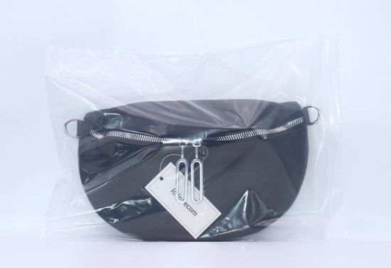 Rainbecom - Crossbodytas Dames PU Leer – 3 Vakken – Dubbele Rits - Stijlvol Schoudertas met Verstelbare en Afneembare Schouderriem – Zwart – Lichtgewicht en Modieus – 23x15x8cm