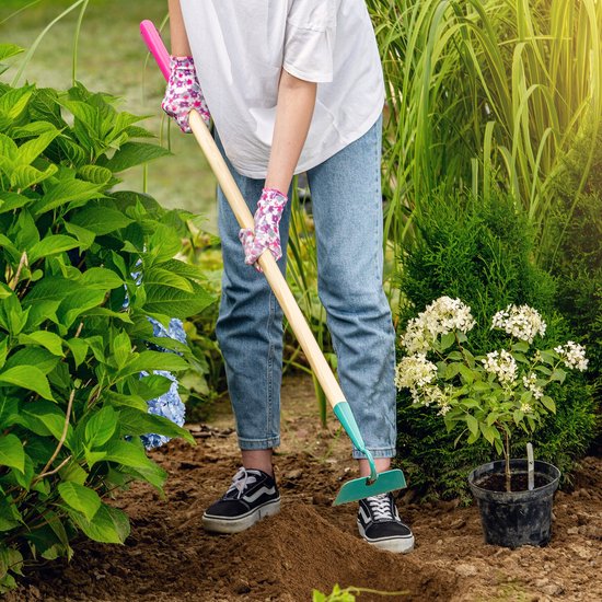 KADAX Hakkel, tuinhak voor dames, geharde hak voor het verwijderen van onkruid, onkruidhak voor het losmaken van de grond, tuinaccessoires voor het luchten en wieden van de grond (140 cm, werkdeel: van Merkloos	 — afbeelding 5