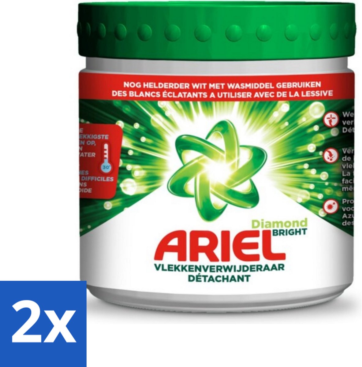 Ariel Vlekverwijderaar Diamond Bright Witte Was 500 gr - Voordeelverpakking - 2 stuks