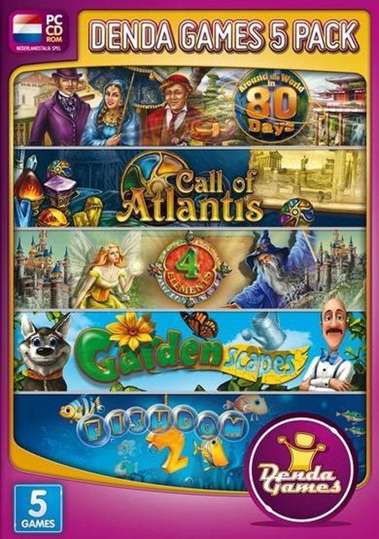 Denda Games 5 pack: Around the World in 80 Days - Call of Atlantis - 4 Elements - Gardenscapes - Fishdom 2