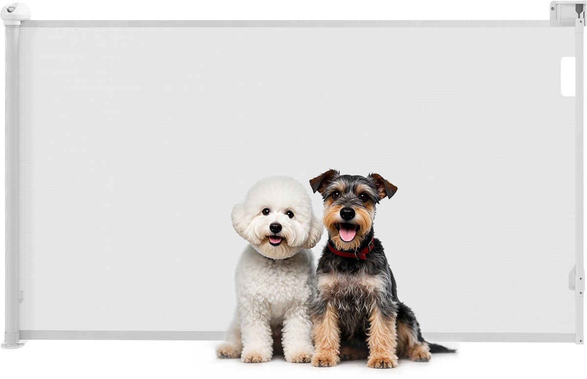 PawHut-Pet Gate-149x10x87.5cm-Plastic-Blanc