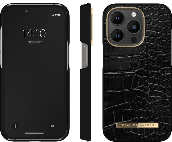 iDeal of Sweden iPhone 13 Pro Hoesje - Neo Noir Croco