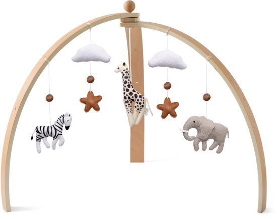 Wavy Dreams - Baby Gym Safari Friends Inklapbaar - Hout & Vilt - Vanaf 0 jaar