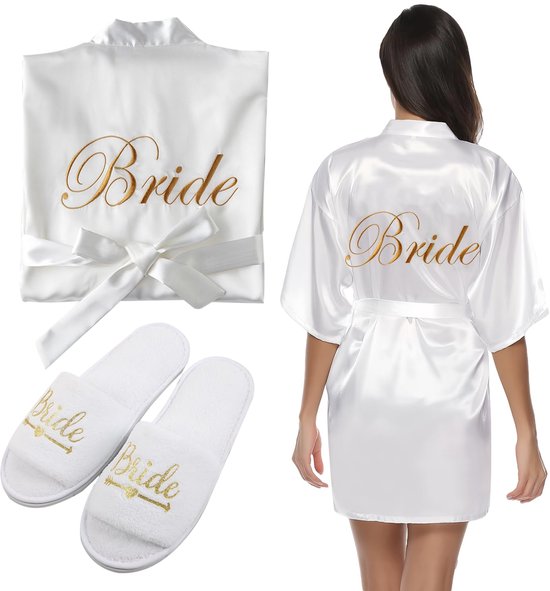 Generisch Dames bruiloft party team bruid badjas letters kimono