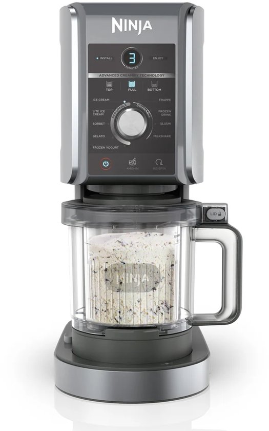 Ninja CREAMi Deluxe IJsmachine NC502EU – 10 Programma’s – Zwart – 1.4L – Zelf IJs, Sorbet, Gelato & Milkshakes Maken – Inclusief 2 Bekers