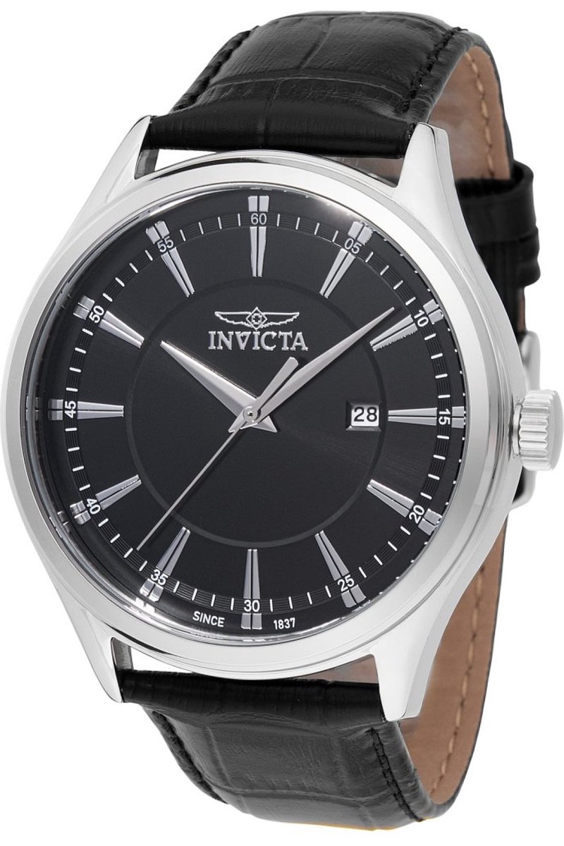 Invicta Celestial 47801 Heren Horloge - Waterdicht - Analoog - Quartz Uurwerk - Roestvrij Staal met zwarte Wijzerplaat - 43mm