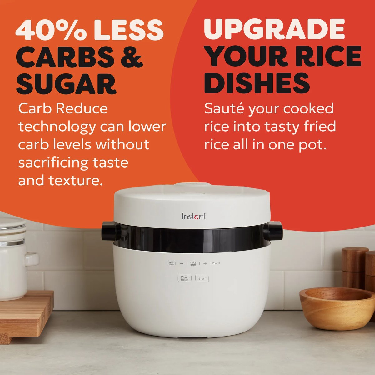 Instant Pot Rijstkoker & Stomer 4,8L - 8 Programma's - Slowcooker - Sauteren - CarbReduce Technologie - Tot 20 Porties - Multi Grain – foto 4