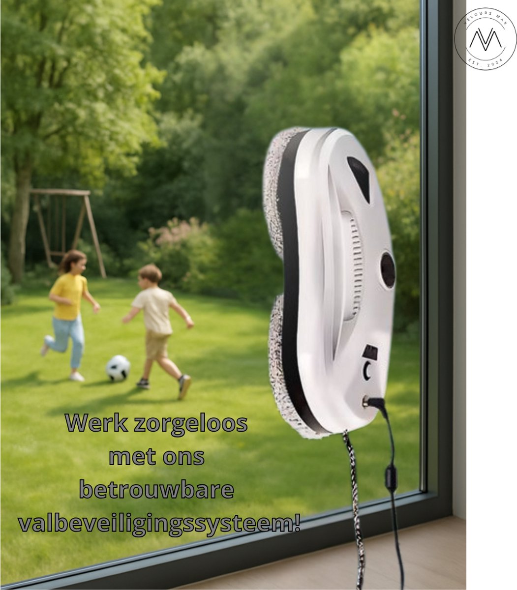 Velours Max® - Ramenwasser - Robot Ramenwasser - Ruitenreinger - Ramenwisser - Raamwisser - Met Afstandsbediening - Snoerlengte 4m - Ramen Reinger - Robot Ruitenreiniger - Robot Ramenwasser - Dweilrobot - Robotstofzuiger - Ruitenreiniger Elektrisch thumbnail 6
