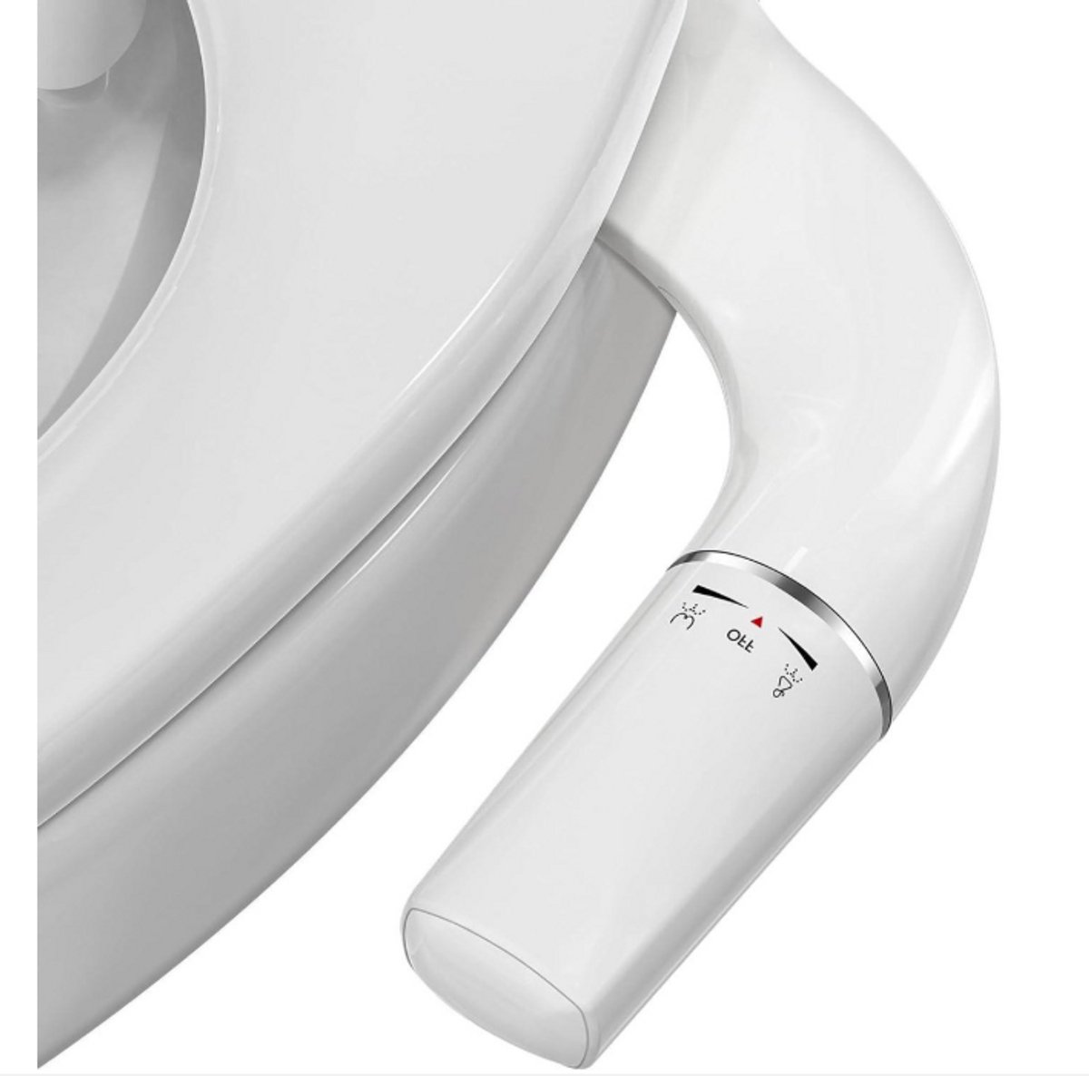 WNHB® Bidet Opzetstuk Voor Toilet - Slank Niet Elektrisch Bidet - Intrekbare Dubbele Sproeiers - Draaiknop Voor Waterdrukregeling