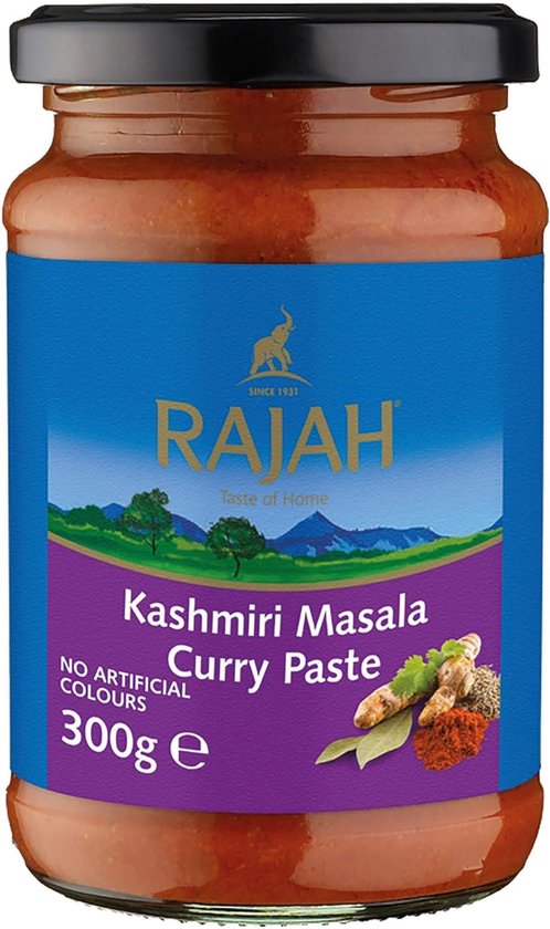 Rajah Kashmiri Masala Curry Paste (3 x 300 g) - Scherpe kruidenpasta voor authentieke curry's - Perfect voor het kruiden van vlees, vis en groenten met Kajal Sticker