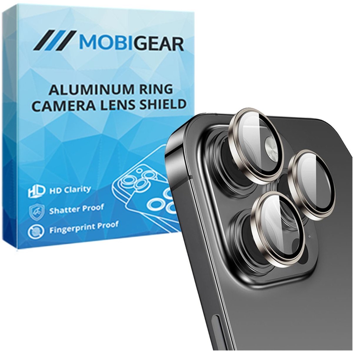 Mobigear Screenprotector geschikt voor Apple iPhone 14 Pro Max Glazen | Mobigear Single Camera Lens Protector - Case Friendly - Goud