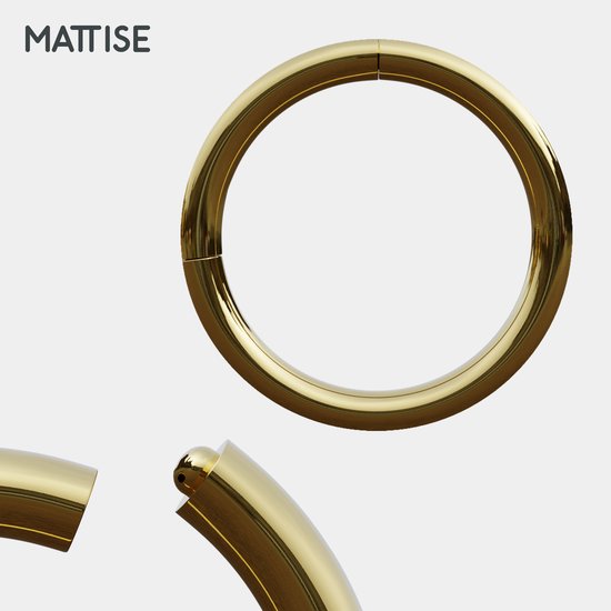 MATTISE Or Piercing Ring en Acier Chirurgical - Ton Goud - 6mm de Diamètre et 0' Épaisseur de Barre - Boucles d'oreilles d'Oreilles Anneau Compatible avec Helix Tragus Septum Lip Nez Sourcils Peircings