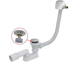 Alcadrain Afvoergarnituren - Badafvoer- en overloopset met vulling, lengte 800 mm, Click-Clack, chroom A508CKM-80