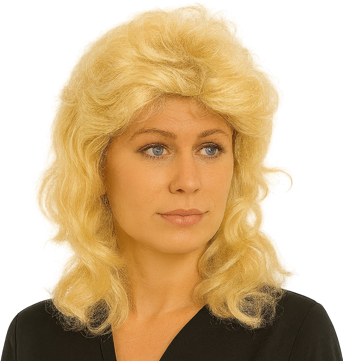 Blonde Krullen Pruik – Feest & Verkleed – Halflange Pruik – Carnaval, Themafeest & Cosplay