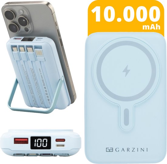 Garzini MagSafe Powerbank 10.000 mAh Draadloos Blauw - Garzini - €31,95
