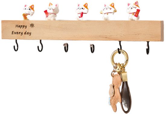 Home Sweet Home Sleutelrekje voor aan de Muur (Rek met 8 Haken) Decoratief, Metalen Sleutelhanger voor Voordeur, Keuken, of Garage | Bewaar Huissleutels, Werksleutels, Autosleutels | Vintage Wanddecoratie