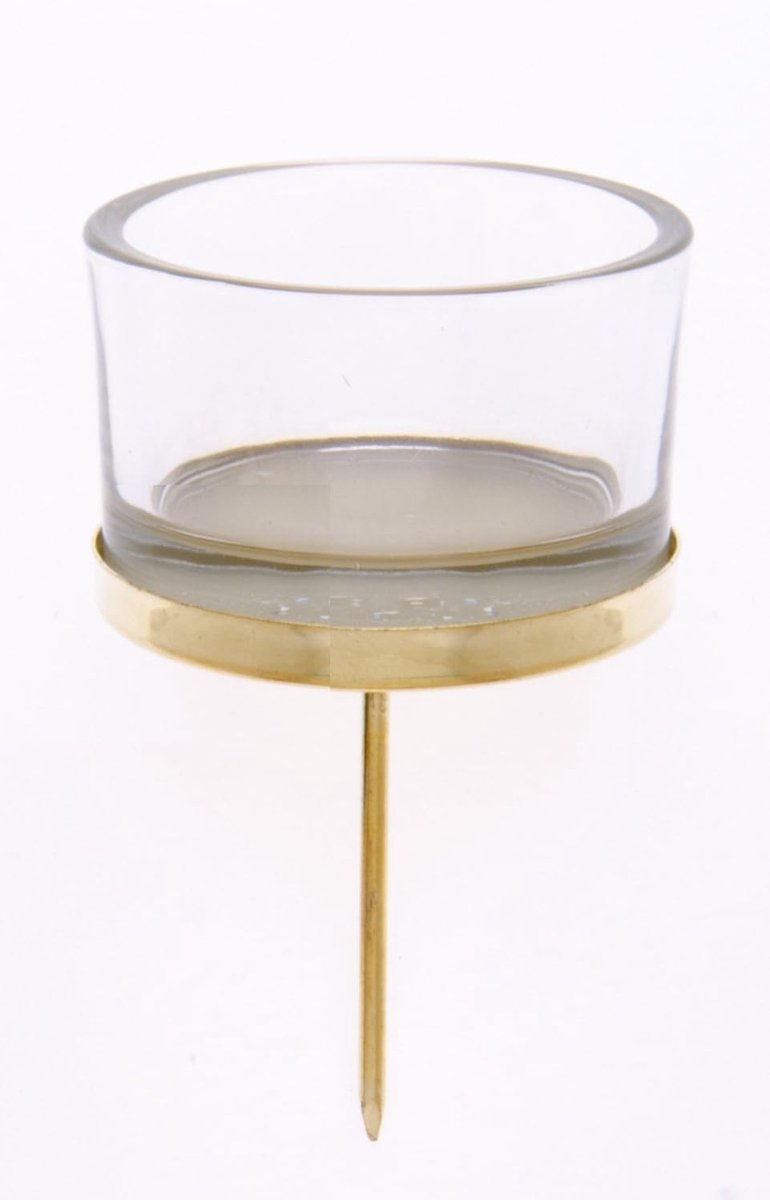 Famanu Kandelaar met theelichtglas goud