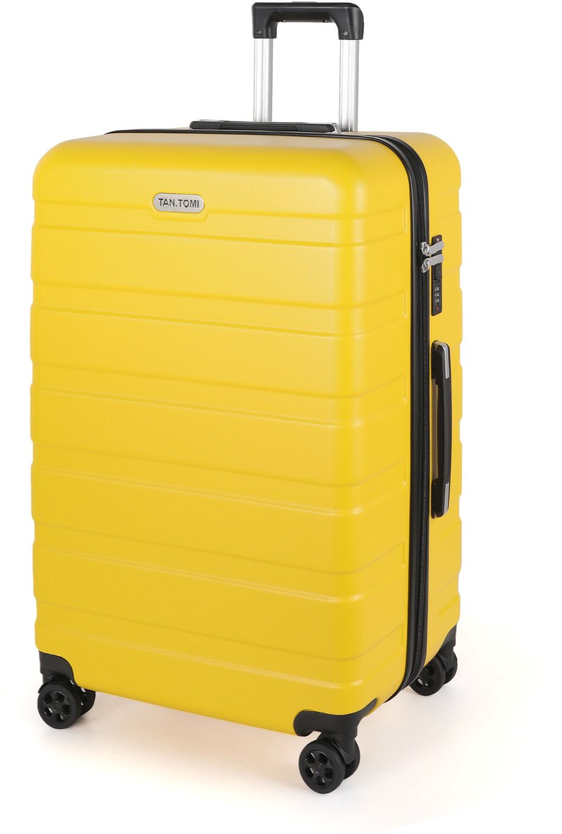 TAN.TOMI Reiskoffer Groot 95L – 76x49x30 cm – Harde Koffer met Cijferslot – Lichtgewicht Trolley met 4 Spinner Wielen – Ruime Ruimbagage - Mango
