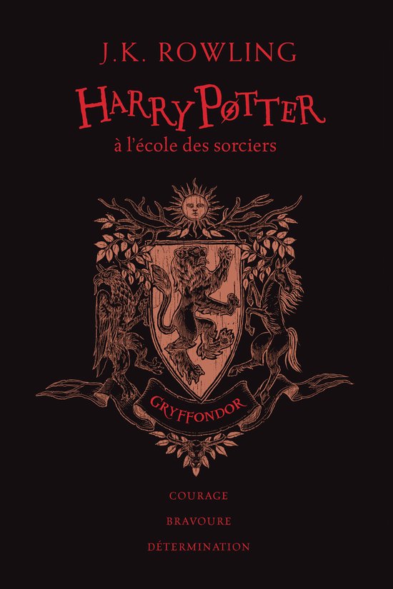 Harry Potter & de Steen der Wijzen (Gryffindor Editie) boek met Gryffindor wapenschild.