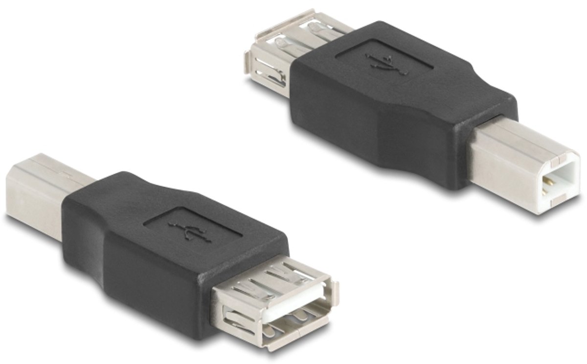 DeLOCK 67199 tussenstuk voor kabels USB Type-B USB Type-A Zwart