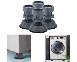 4 stuks - Schokdempers voor wasmachine - Verstelbare schokdempers - Anti-vibratie pads - Verhoog pads - Antislip - Zwart - Geschikt voor huishoudelijke apparaten, tafelpoten