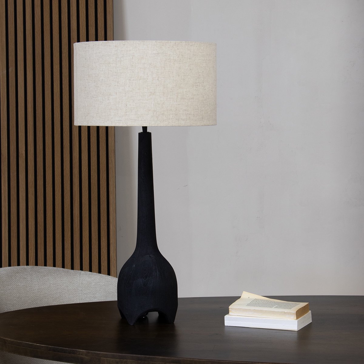 Giga Meubel Tafellamp Mels - Zwart - Mangohout - 65cm