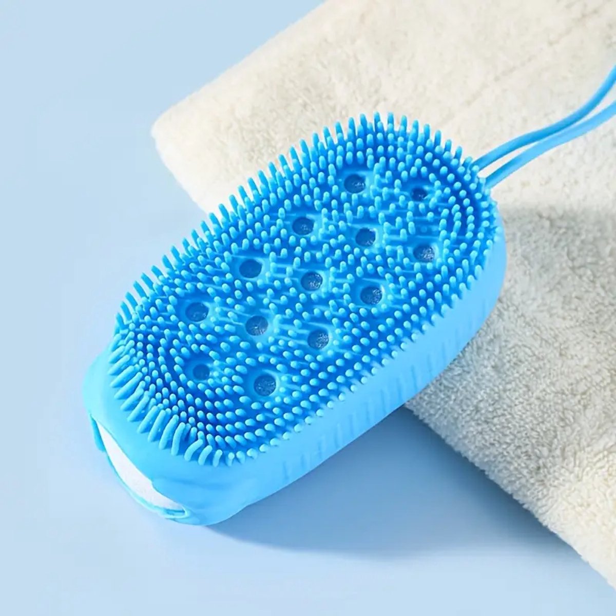 Silicone douche spons - badspons - douchespons - blauw