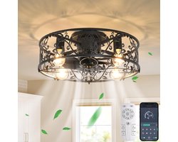 Equivera Plafonniere met Ventilator - Plafondventilator - Plafondventilator Afstandsbediening - Plafondventilator Slaapkamer - Plafond Ventilator met Verlichting - Plafondlamp - Plafonniere - Ideaal voor in uw slaapkamer!