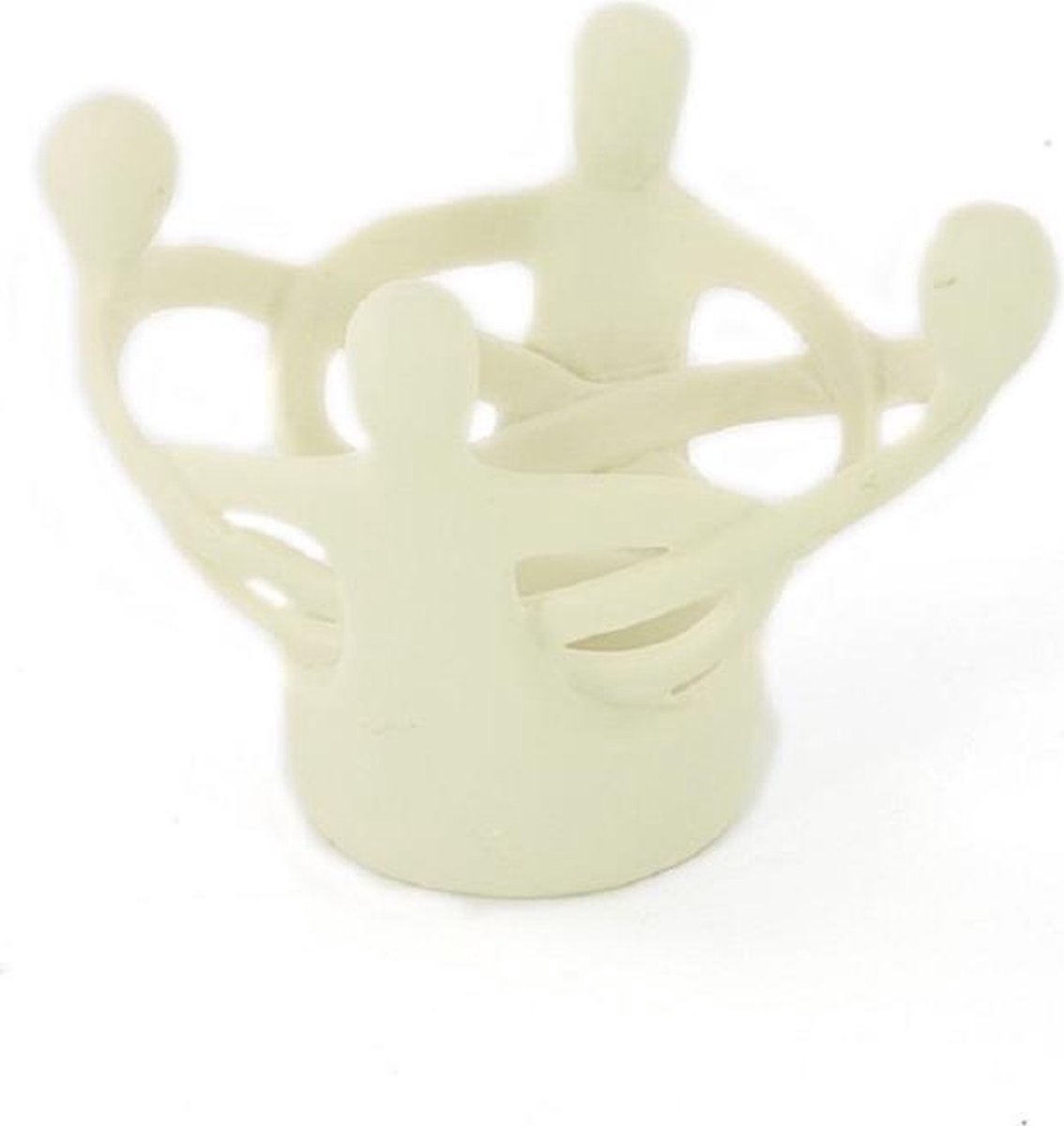 Beeld Polystone Vriendenkring 4 Personen Wit (15 cm)