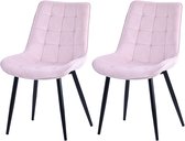 Set de 2 Chaises de salle à manger HOMAVO YZ2 – Chaises en velours/ Fabric avec Pieds en métal – 48 x 55 x 83 cm – Confortables et élégantes – Design moderne