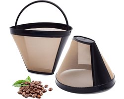 Herbruikbare #4 Cone koffiefilters, mandvervanging Geschikt Geschikt voor Cuisinart koffiezetapparaten (2 herbruikbare filters)