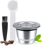 2Sets Coffee Capsule Pods Reusable Refillable Filter Cup with Spoon Brush Set Fit for Nestle Coffee Machines