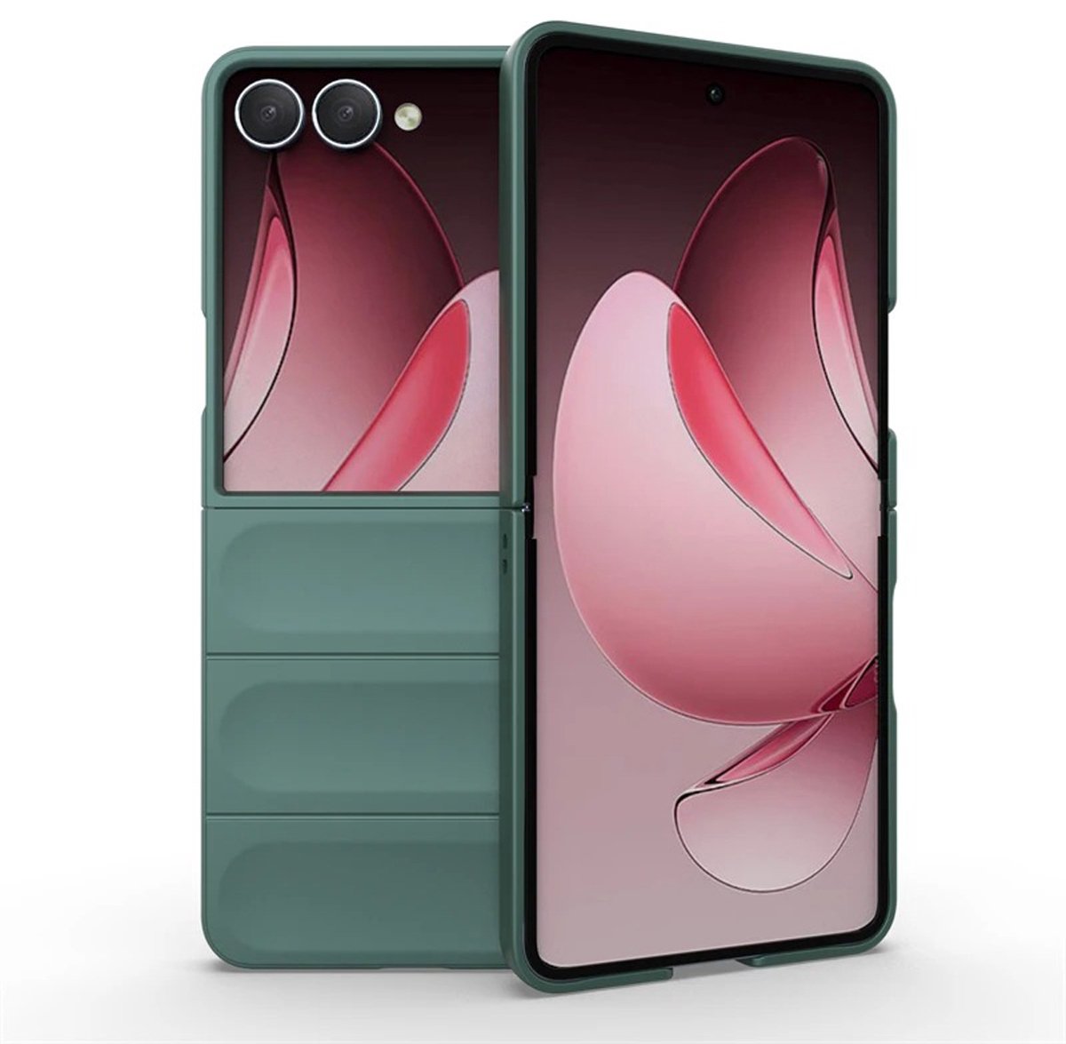 MobyDefend Hoesje - Geschikt voor Samsung Galaxy Z Flip 7 - TPU Gripcase - Groen