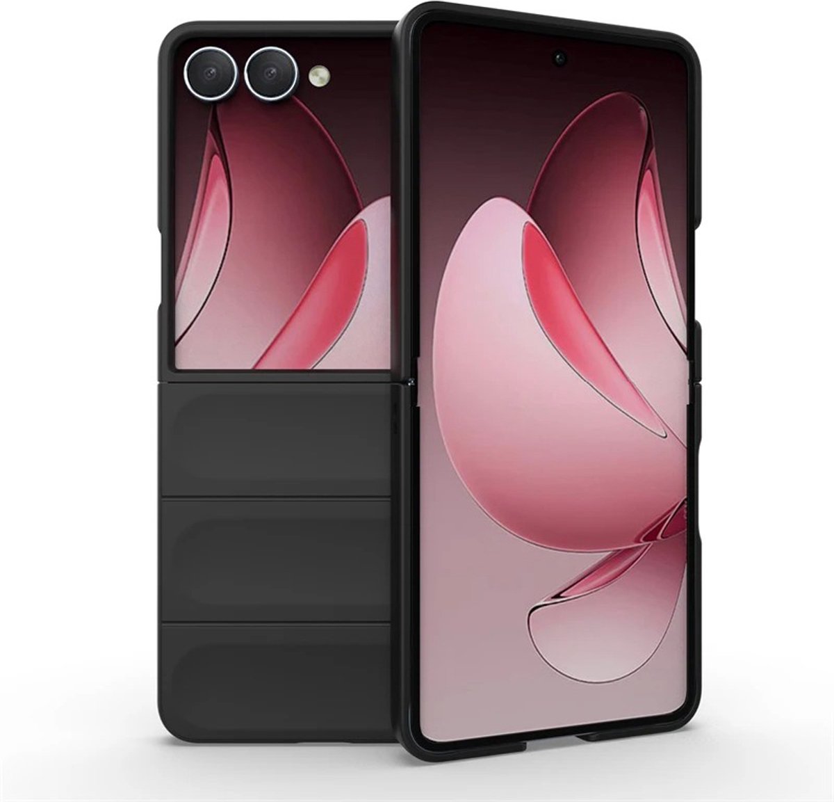 MobyDefend Hoesje - Geschikt voor Samsung Galaxy Z Flip 7 - TPU Gripcase - Zwart