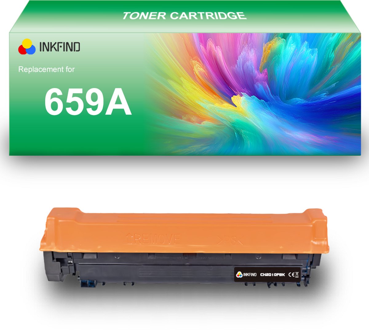 INKFIND 659A (W2010A) Zwart tonercartridge compatibel met HP 659A (W2010A) Zwart toner cartridge - 1-pack Zwart