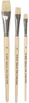 Pinceaux Nature Line - Pinceaux plats - Pinceaux créatifs DIY - Pour Hobby et Peinture - Tailles 8+12+20 - Longueur 18,5-20,5 cm - Largeur 10-20 mm - Set de 3 pièces