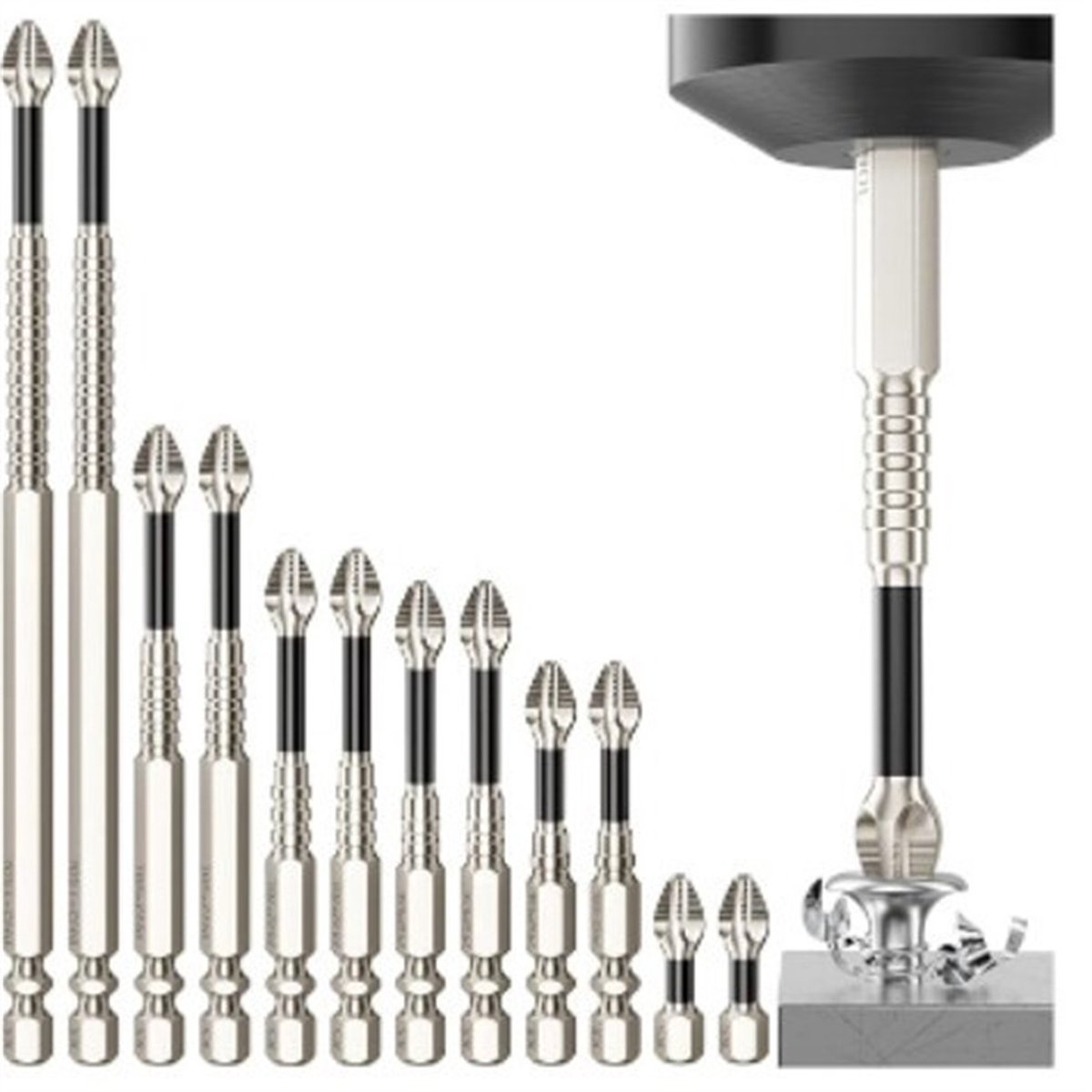 mrm-∞-k Hoogmagnetische schroefmachine boorset K5 - 12 stuks - Antislip