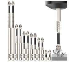 Hoogmagnetische schroefmachine boorset - 12 stuks K5 schokbestendige slijpboor - magnetische schroefmachine kop - 25 50 65 70 90 150 mm(12 stuks)