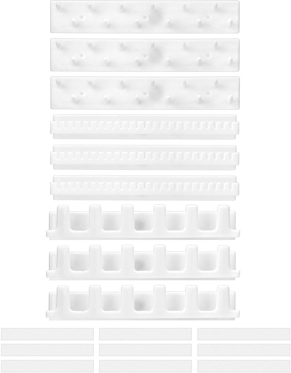 QWORK® 9-delige sieradenhouder voor aan de muur, zelfklevende sieradenhaakjes, sieradenorganizer