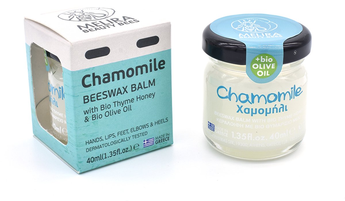 Melira Chamomile - Beeswax Balsem - Met Biologische Tijmhoning & Biologische Olijfolie - Dermatologisch Getest