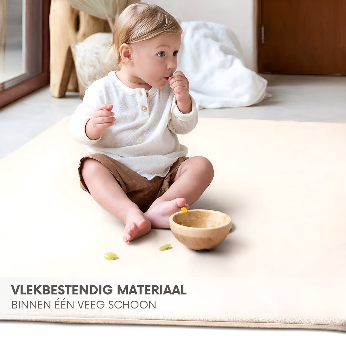 Fluvio Speelmat - Zachte Foam 120x120cm, Beige thumbnail 2