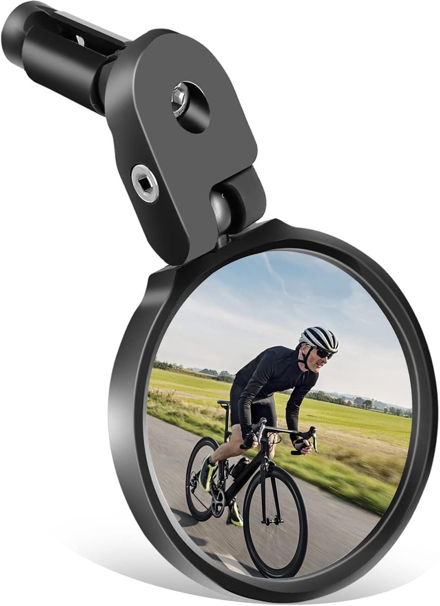 Fietsspiegel - 360° draaibare - 17,4-22 mm - zwart