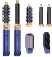 LYNEX Airstyler Krultang 5 in 1 - Multistyler - Föhnborstel - 5 in 1 multi styler- 2025 model - Stijltang - Hairwrap - Haardroger met Borstel - Blauw met handshonen